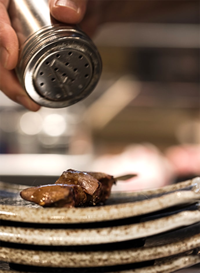 写真：京赤地鶏はばけん串物